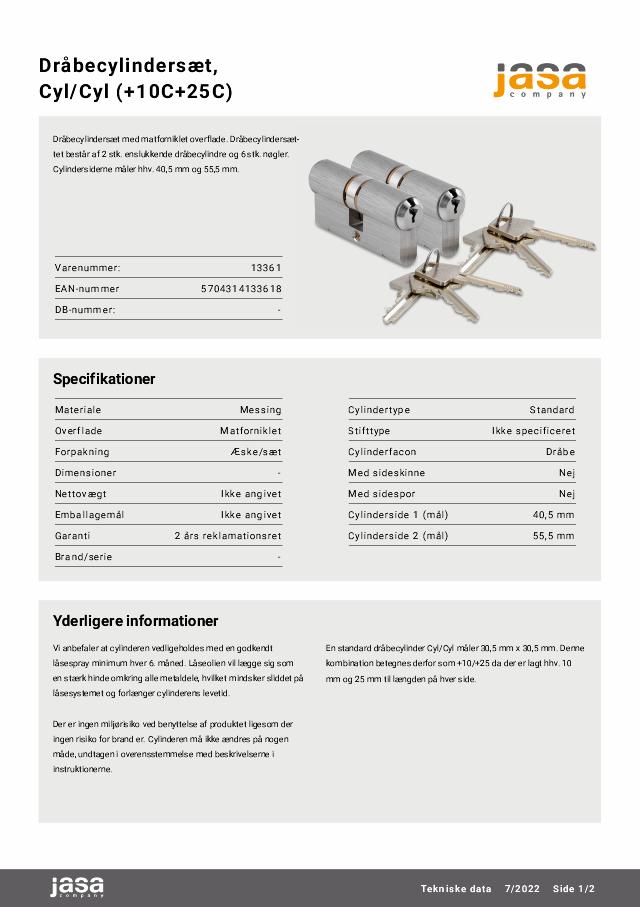 Dråbecylindersæt - Cyl/Cyl (+10C+25C) - Matforniklet