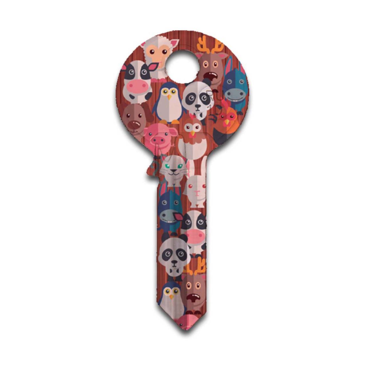 Nøgleemne - 5-stift - Animals Red-motiv