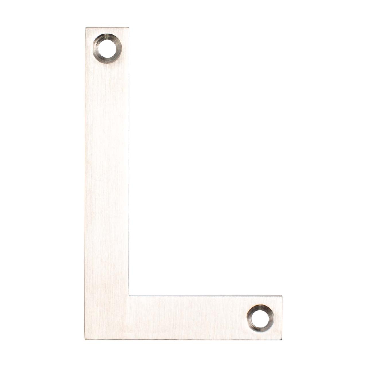 Husbogstav L m/skruehuller - 78 mm - Børstet