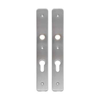 Langskiltesæt til dråbecylinder (smalprofil) - 92 mm - Børstet