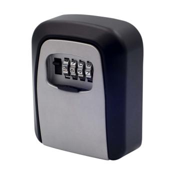 Nøgleboks m/kode - 95x115 mm - Sort/grå