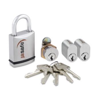 Låsesæt m/hængelås - SYSTEM 11 - Børstet/sort