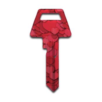 Nøgleemne - 6-stift - Hearts Red-motiv