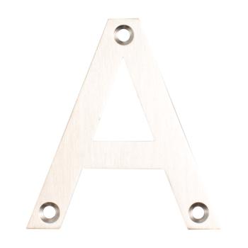 Husbogstav A m/skruehuller - 78 mm - Børstet