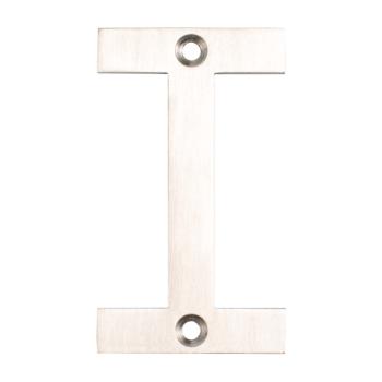 Husbogstav I m/skruehuller - 78 mm - Børstet