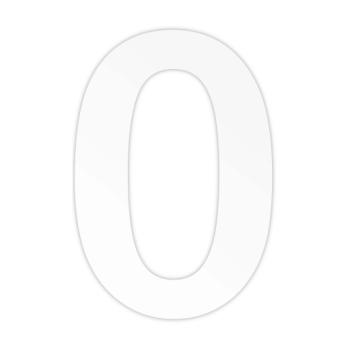 Husnummer 0 - 140 mm - Hvid