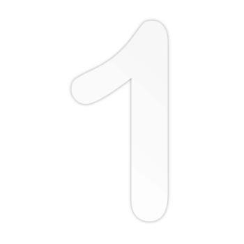 Husnummer 1 - 140 mm - Hvid