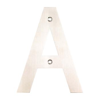 Husbogstav A m/skruehuller - 140 mm - Børstet