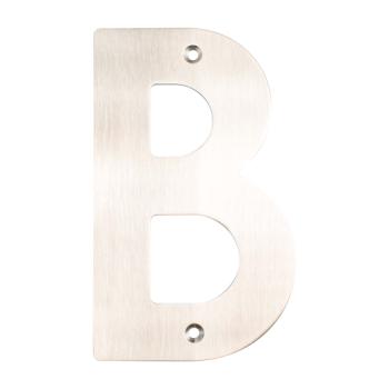 Husbogstav B m/skruehuller - 140 mm - Børstet