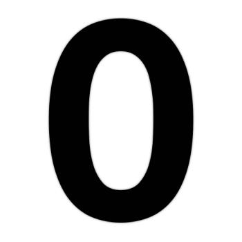 Selvklæbende husnummer 0 - 70 mm - Sort