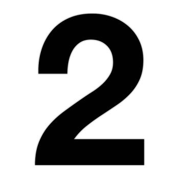 Selvklæbende husnummer 2 - 70 mm - Sort