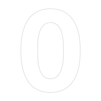 Selvklæbende husnummer 0 - 70 mm - Hvid