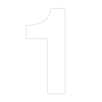 Selvklæbende husnummer 1 - 70 mm - Hvid