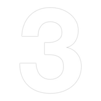 Selvklæbende husnummer 3 - 70 mm - Hvid