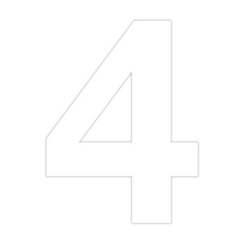 Selvklæbende husnummer 4 - 70 mm - Hvid