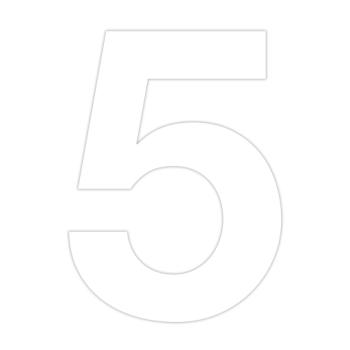 Selvklæbende husnummer 5 - 70 mm - Hvid