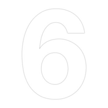 Selvklæbende husnummer 6 - 70 mm - Hvid