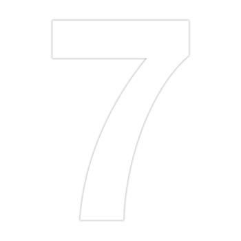 Selvklæbende husnummer 7 - 70 mm - Hvid