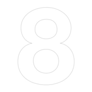 Selvklæbende husnummer 8 - 70 mm - Hvid