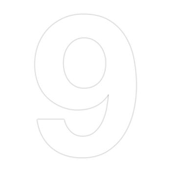 Selvklæbende husnummer 9 - 70 mm - Hvid