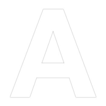 Selvklæbende husbogstav A - 70 mm - Hvid