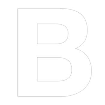 Selvklæbende husbogstav B - 70 mm - Hvid