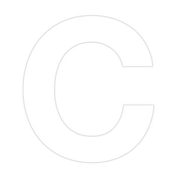 Selvklæbende husbogstav C - 70 mm - Hvid